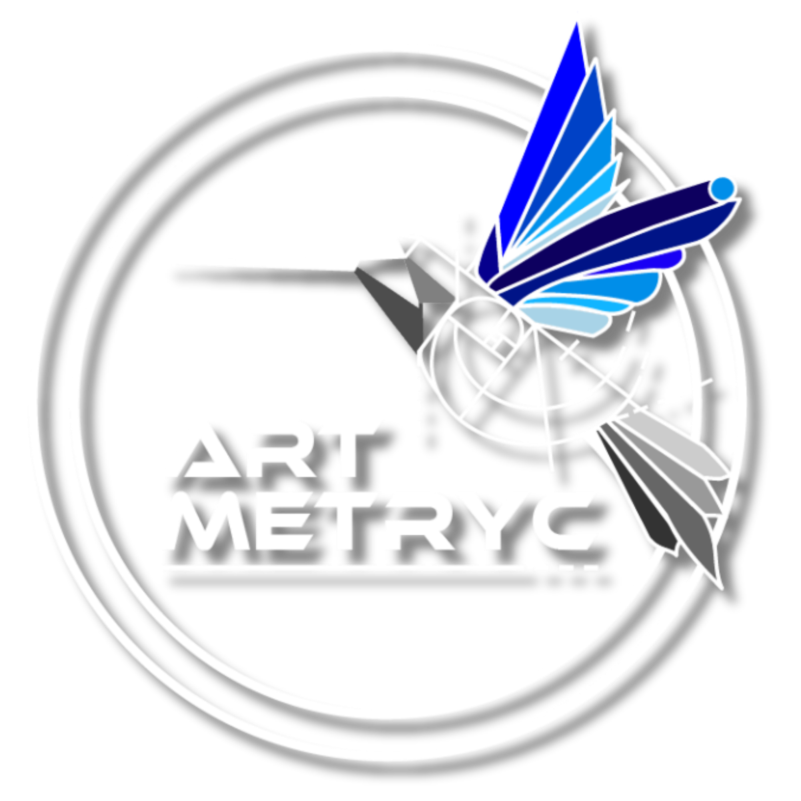 Logo Art Metryc Blanco Circulo Shadow Transparencia